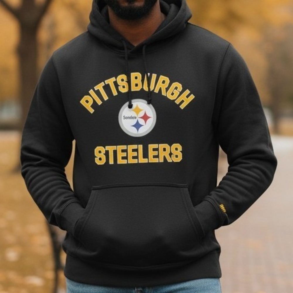 Nike Hoodie Mens M Pittsburgh Steelers NFL Sweatshirt Fleece Graphic Logo